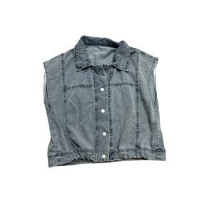 Denim Vest Grunge Revival Edgy